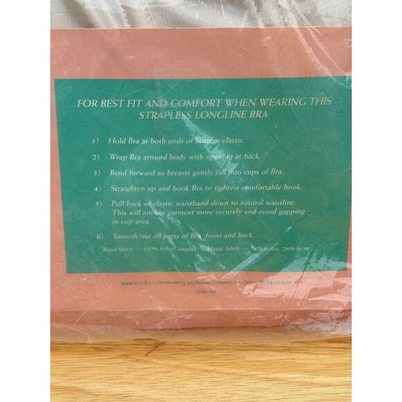 Adonna For JCPenney Fully Padded Backless Strapless Longline Bra 34A Champagne - Picture 7 of 13